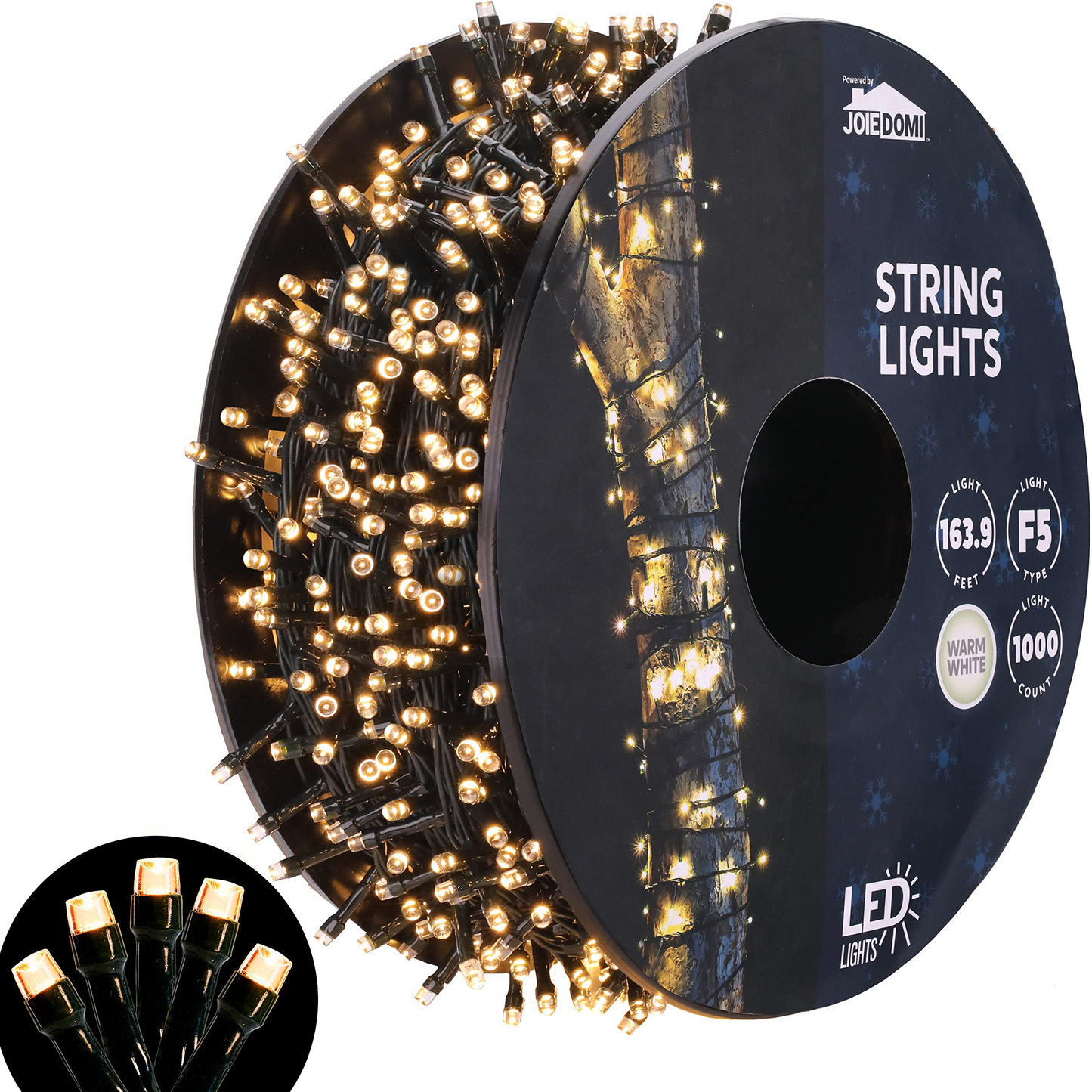 1000 LED Christmas String Lights Warm White