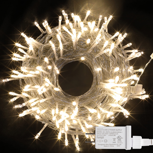 200 Warm White LED Clear Wire String Lights