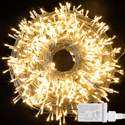 800 Warm White LED Clear Wire String Lights