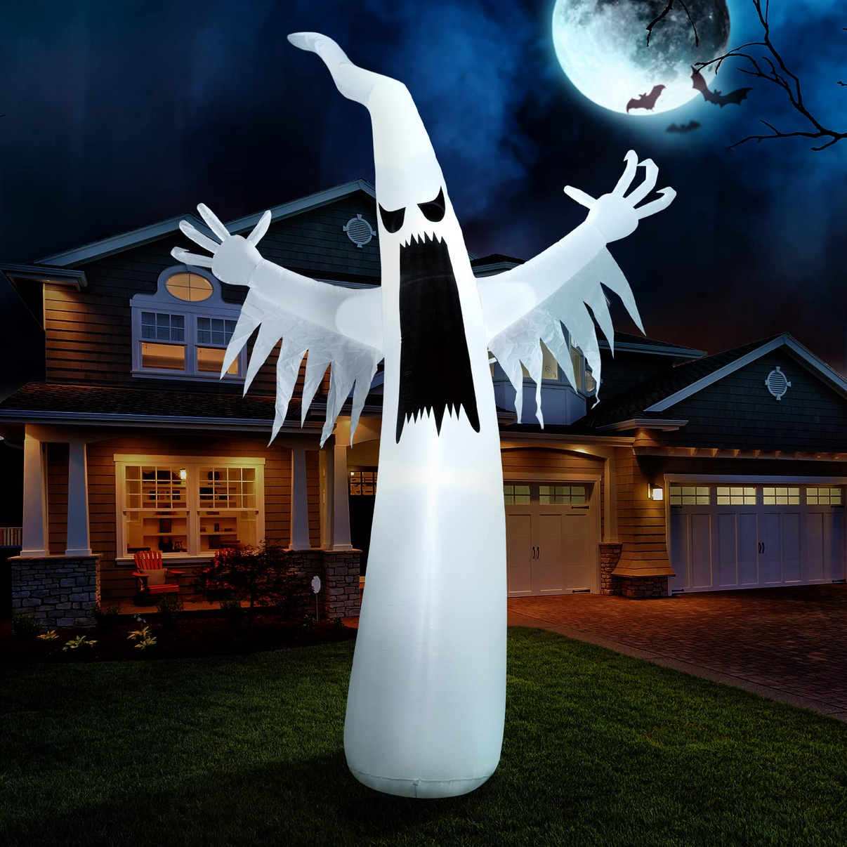 Halloween Giant Towering Spooky Ghost Inflatable (12 ft) – Joiedomi