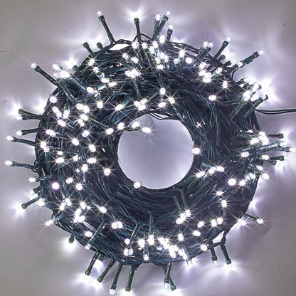 300 White LED Green Wire String Lights