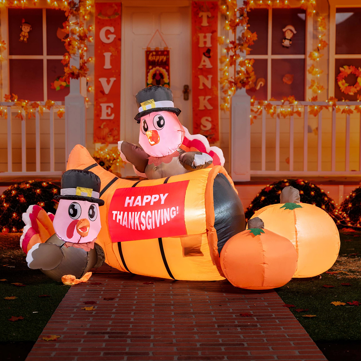 LARGE LITTLE TURKEYS ON A CORNUCOPIA INFLATABLE (6FT) – JOIEDOMI