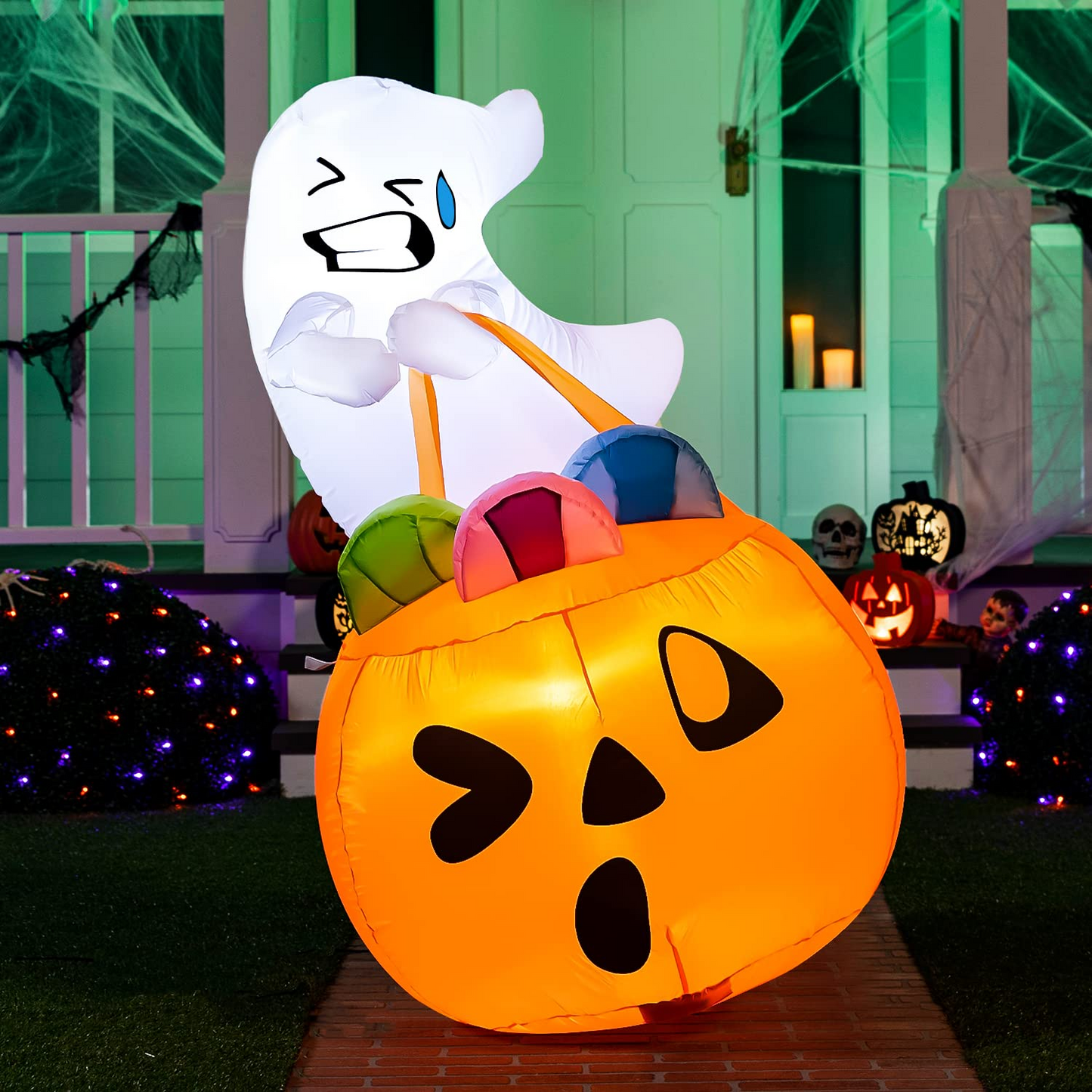 5ft Halloween Ghost Lift Pumpkin Candy Bag
