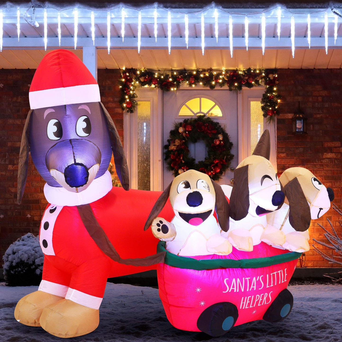 Tall Christmas Puppy Inflatable (5 ft)