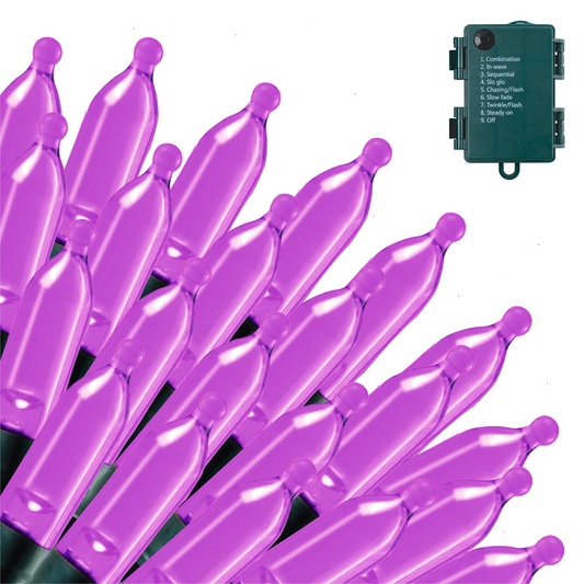 17.3 FT 50-Counts Purple LED String Lights, 2 Pack