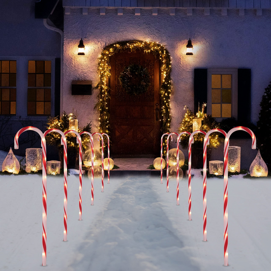 28In Christmas Candy Cane Pathway Marker Thick Red