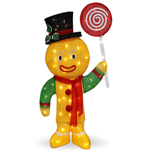 3ft LED Yard Light - Tinsel Gingerbread Man
