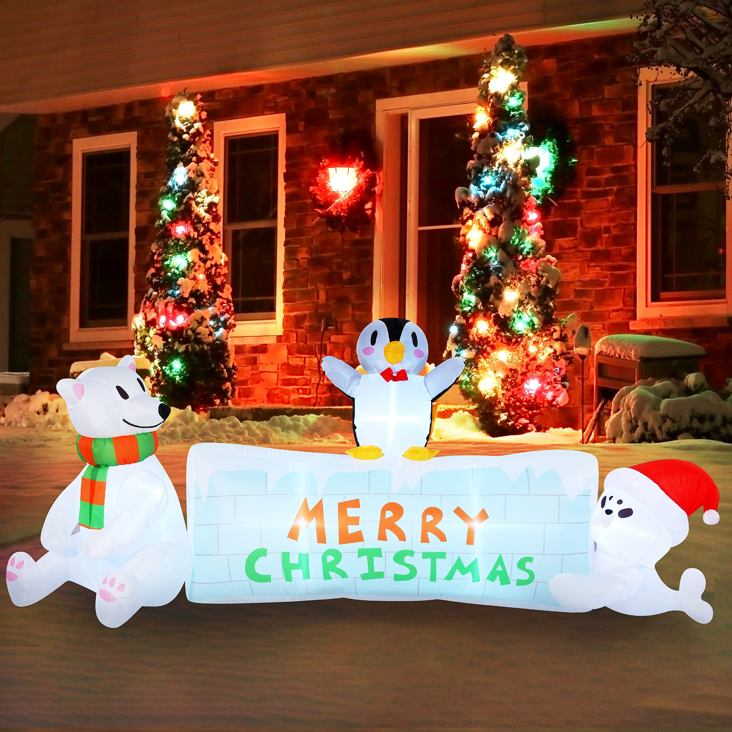 8ft Ice Bricks Banner Christmas Inflatable