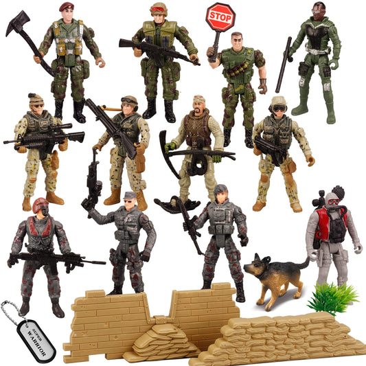 Military Toy Soldiers Playset, 16 Pcs