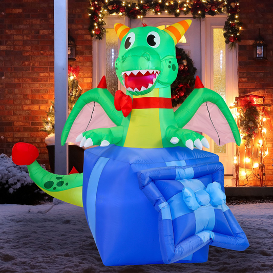 Dragon In A Gift Box Christmas Inflatable