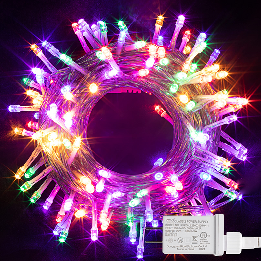 150 Multicolor LED Clear Wire String Lights