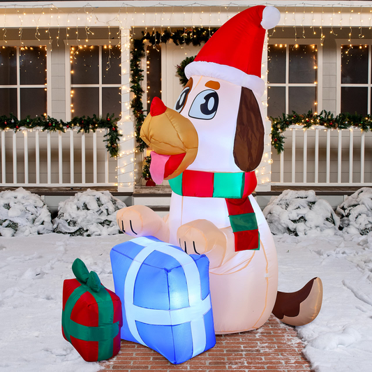 5ft Inflatable Puppy with Two Gifts