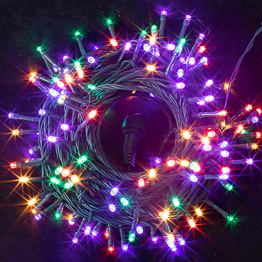 150 Multicolor LED Green Wire String Lights