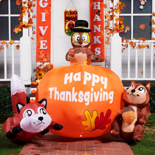 6ft Long Animal's Thanksgiving Thanksgiving Inflatable