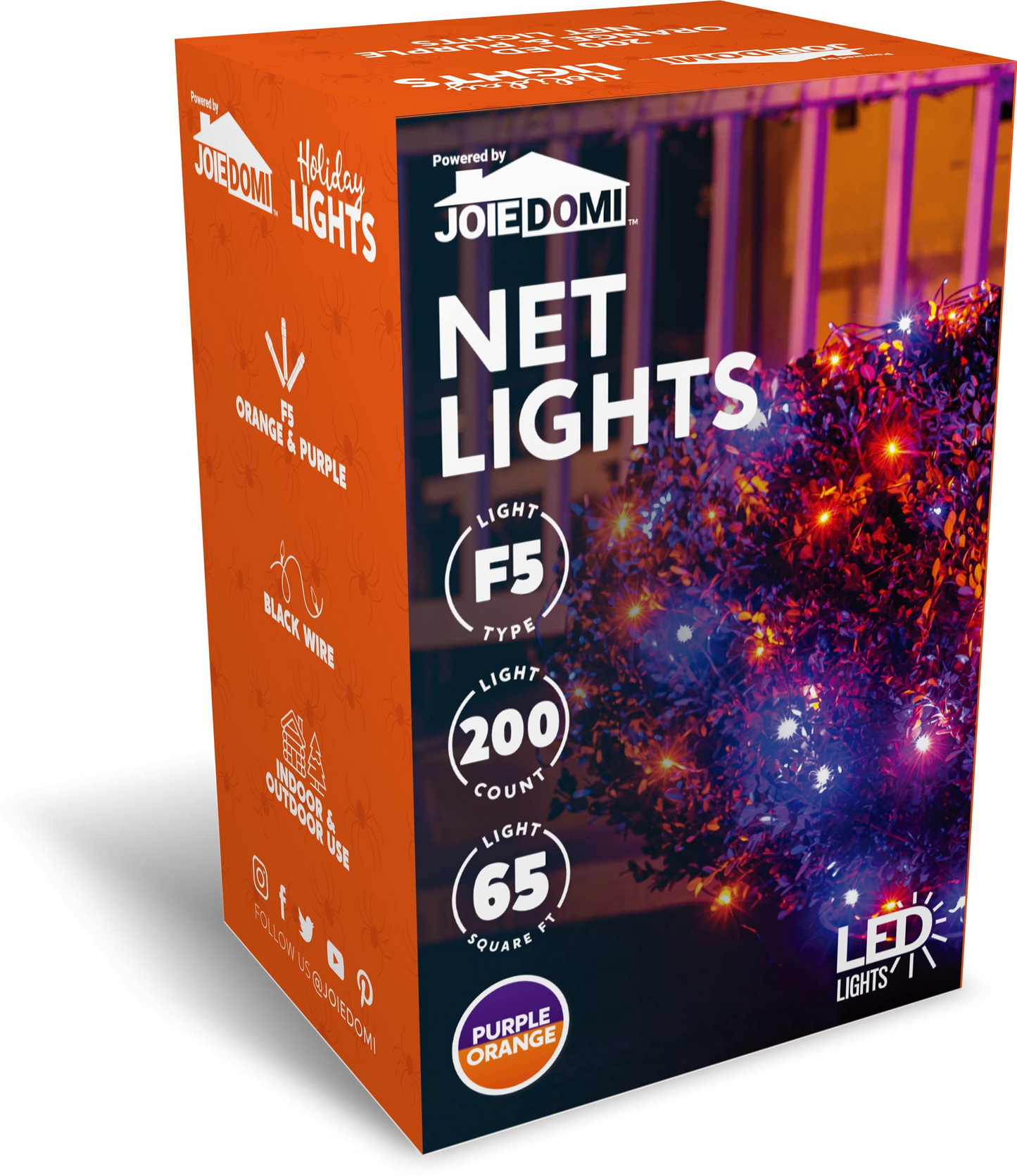 200 LED Black Wire Net Lights (Orange & Purple)