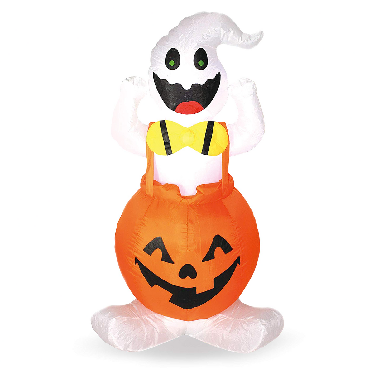 Tall Halloween Ghost In Pumpkin Overall Inflatable (4 Ft) – Joiedomi