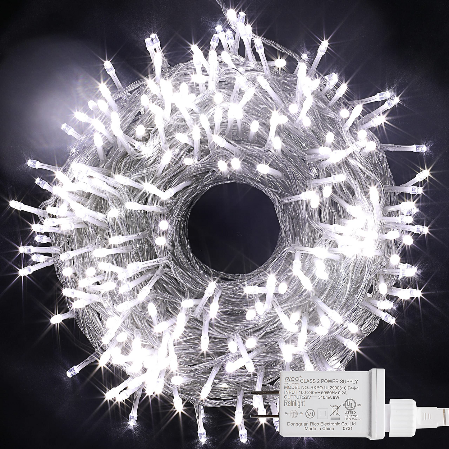 300 White LED Clear Wire String Lights