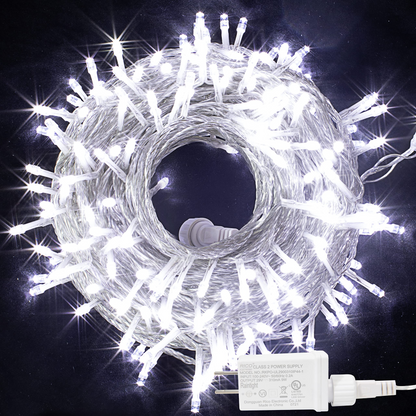 250 White LED Clear Wire String Lights