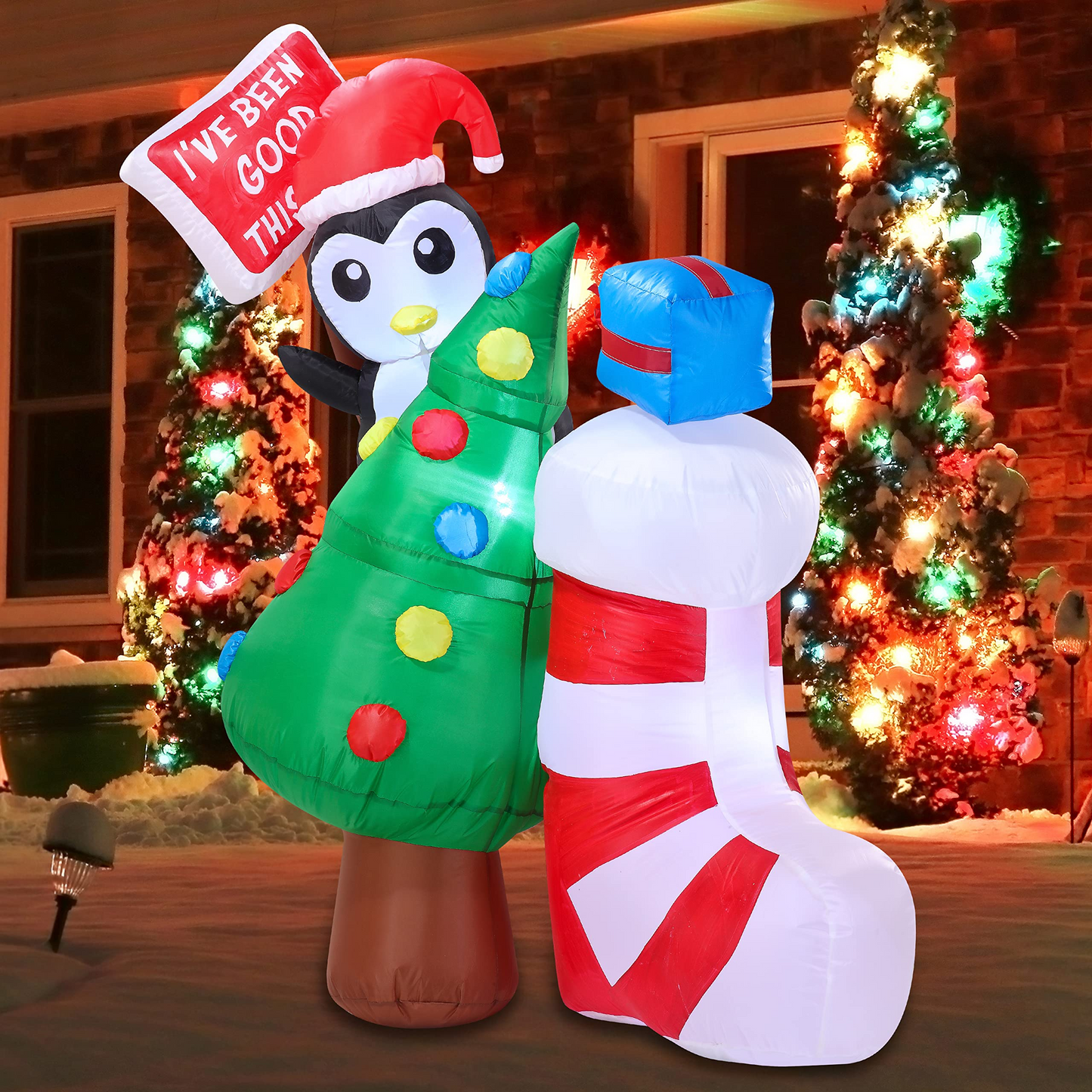 I've Been Good Christmas Penguin Inflatable Decoration