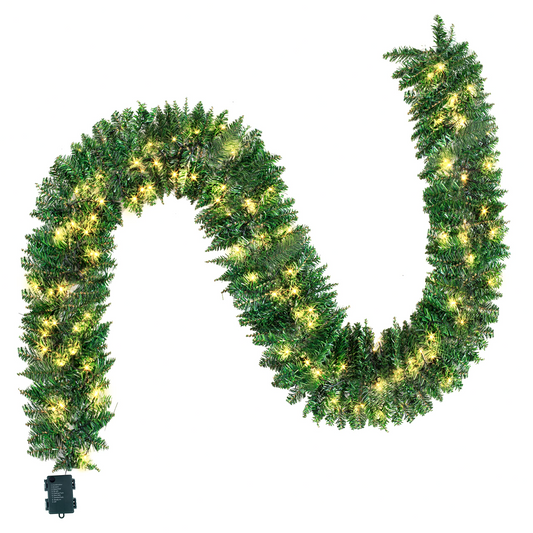 9ft Christmas Garland Prelit