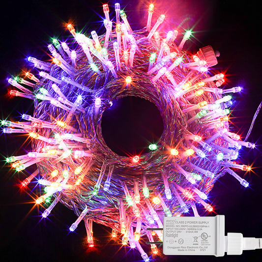 200 Multicolor LED Clear Wire String Lights