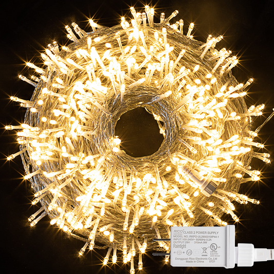 600 Warm White LED Clear Wire String Lights