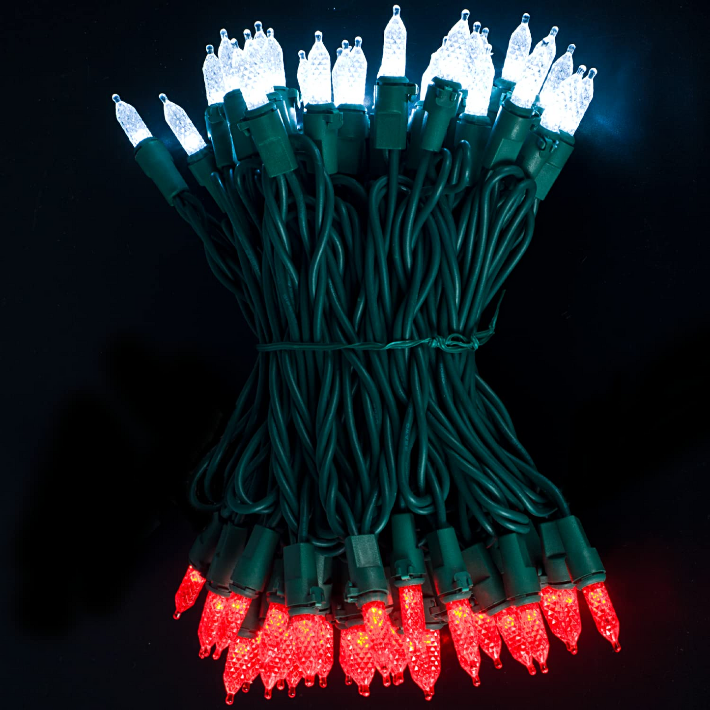 70 Red & White M5 LED Green Wire String Lights