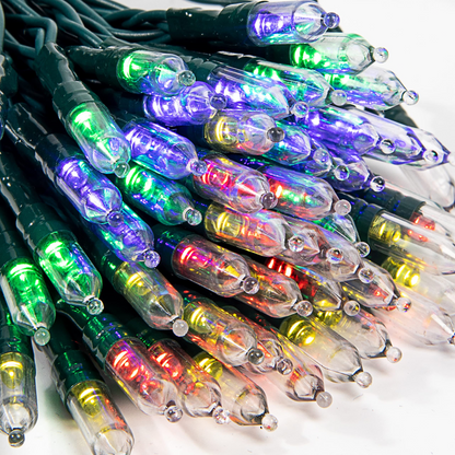 50 Multicolor LED Green Wire String Lights, Battery Powered (8 Modes, 6 Hr Timer)