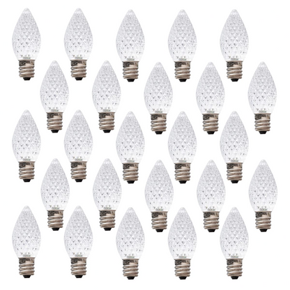 C7 LED Bulb 25 Pack with textured warm white