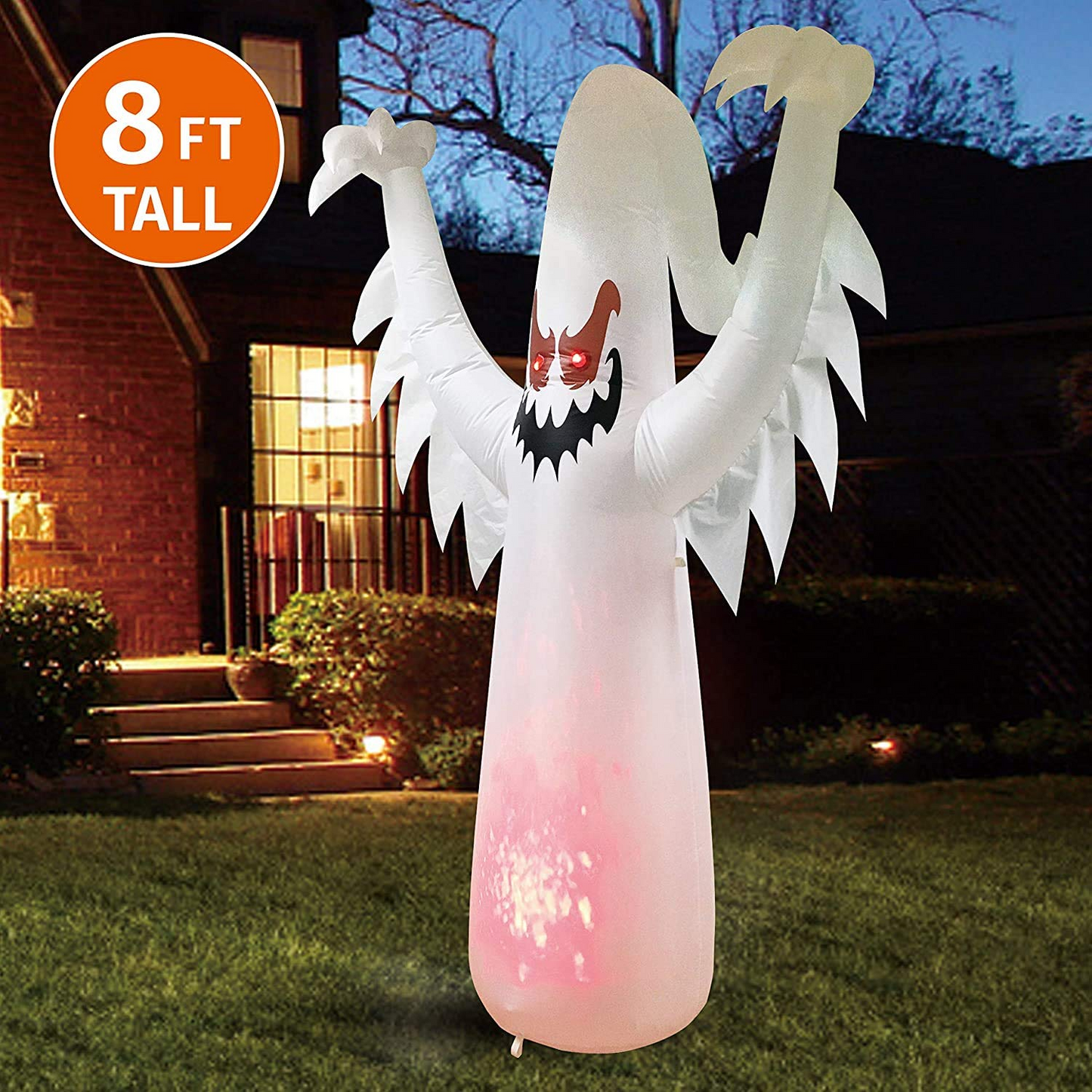 Jumbo Ghost on Fire Inflatable (8 ft)
