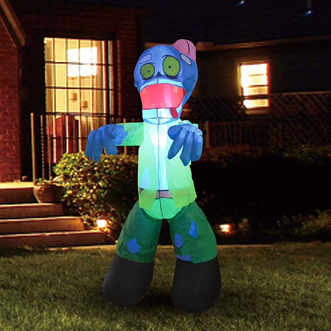 Tall Zombie with Build-in LEDs Blow Up Inflatables (5 Ft)