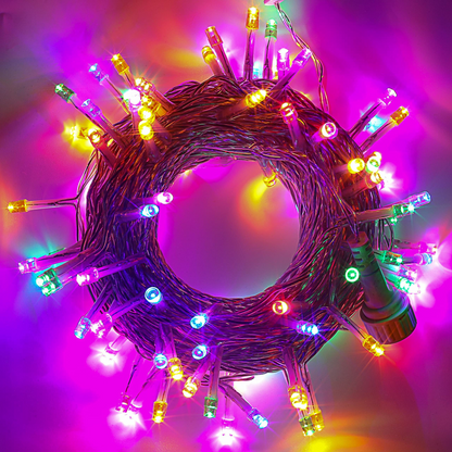 100 Multicolor LED Clear Wire String Lights