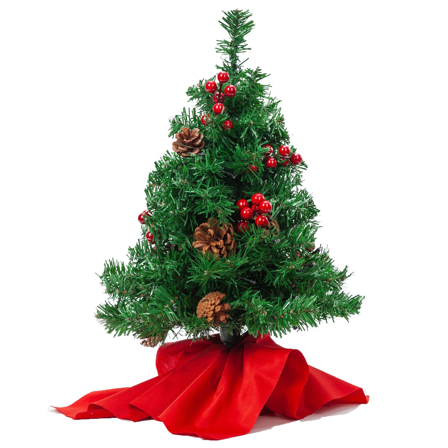 22in Prelit Tabletop Christmas Tree with Holy Leaves & Pine Cones