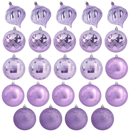 80mm 24ct Basic Christmas Ball Ornaments - Lavender