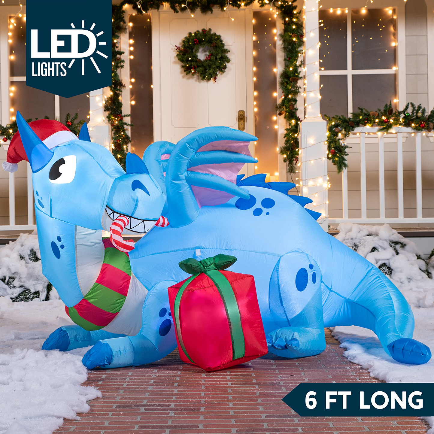 6 FT Long Inflatable Dragon Guarding Gift