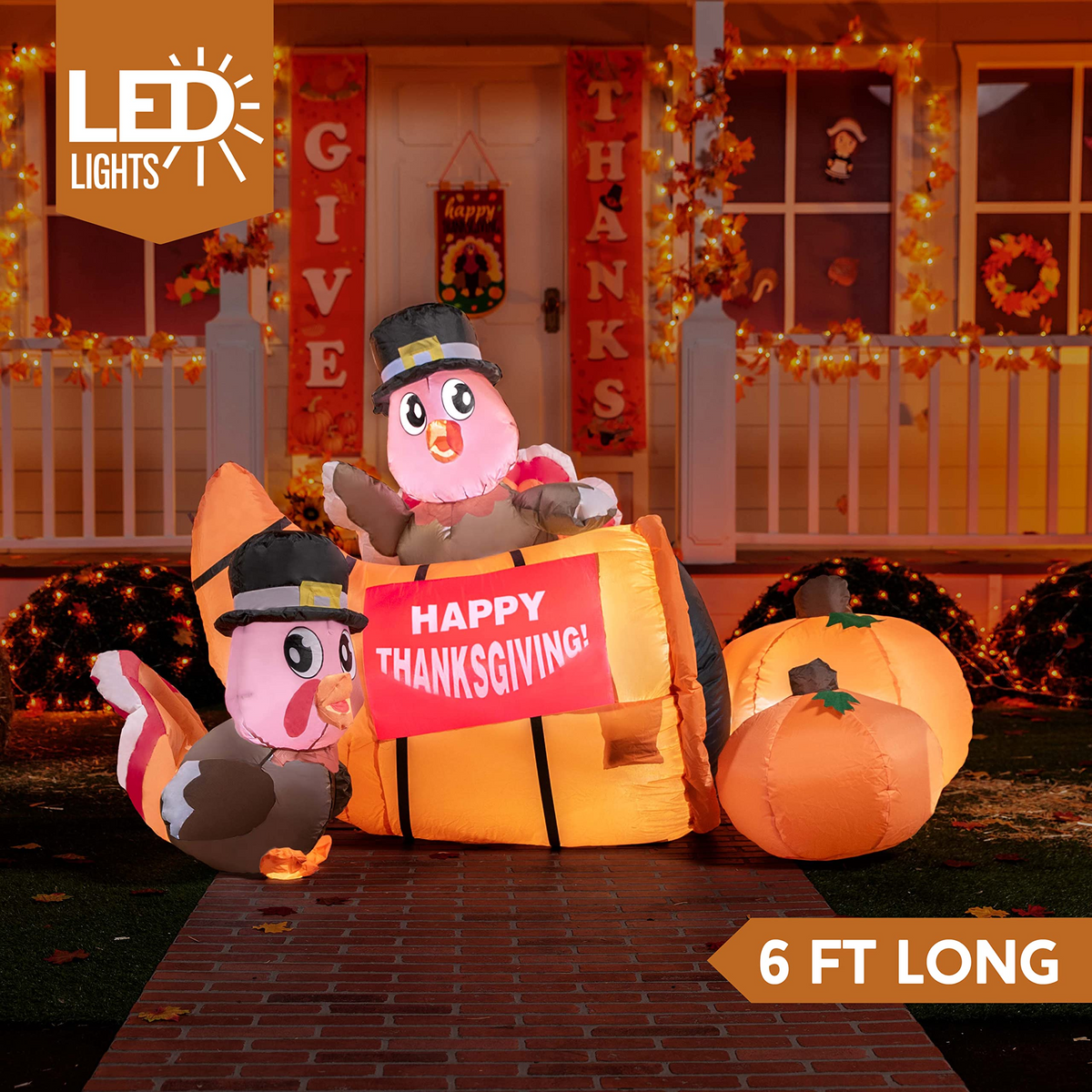 LARGE LITTLE TURKEYS ON A CORNUCOPIA INFLATABLE (6FT) – JOIEDOMI