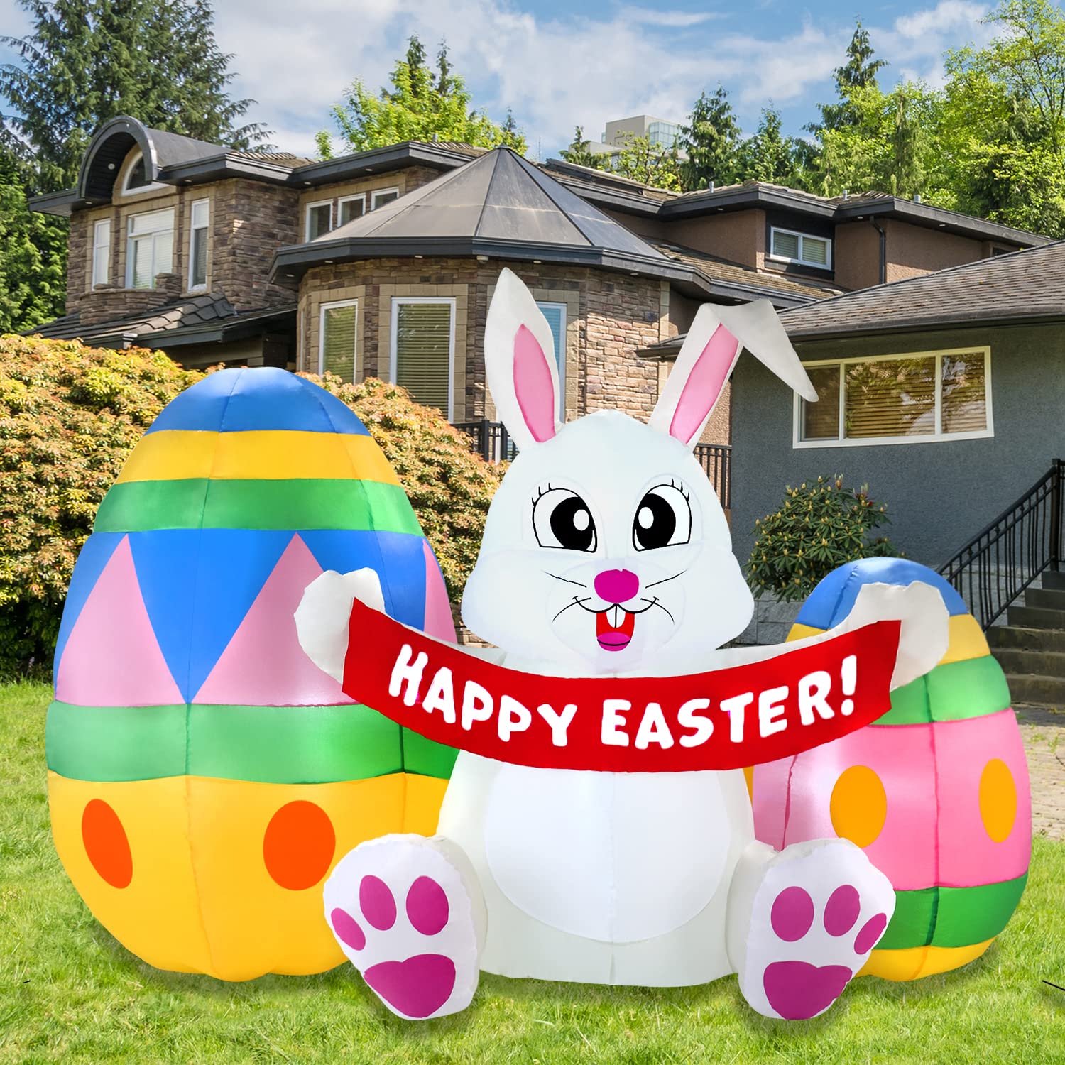 7.5 buy ft Long Easter Inflatable Eggs with Build-in LEDs