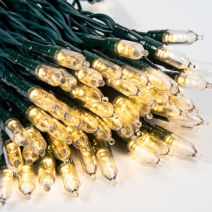 50 Clear LED Green Wire String Lights, Battery Powered