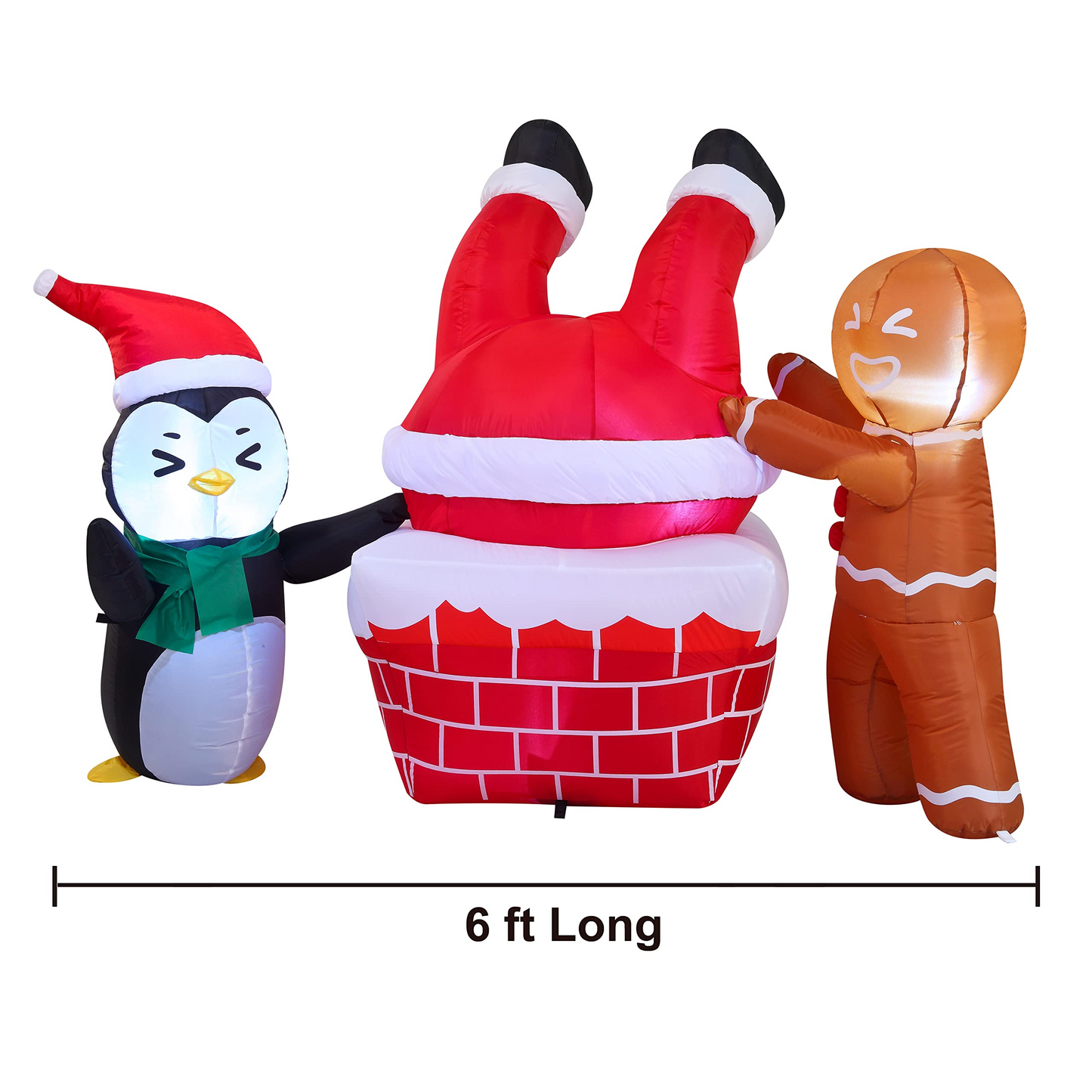 6ft Inflatable Santa Stuck in a Chimney