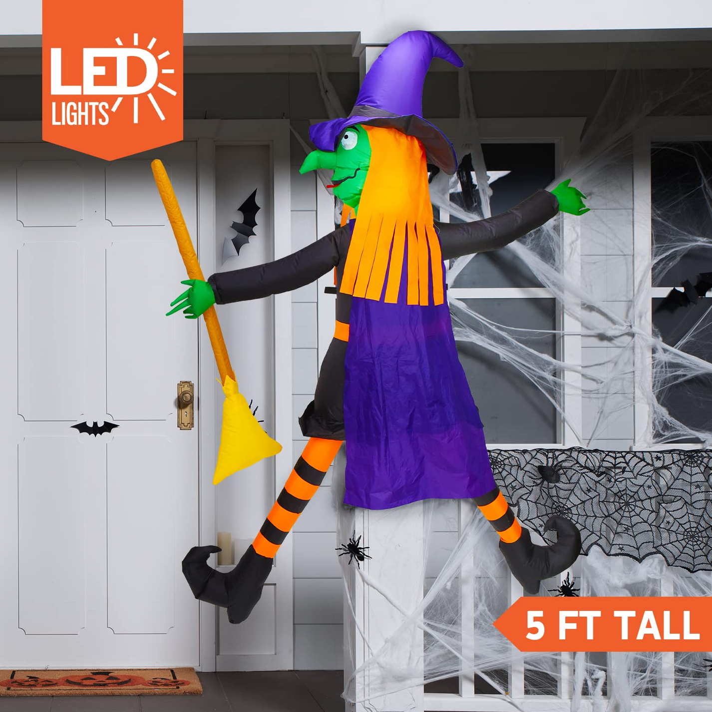 6ft Inflatable Crashing Witch - Joiedomi