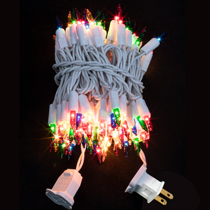 100 Multicolor White Wire String Lights