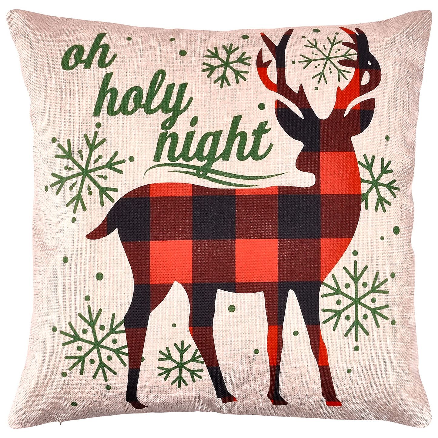 4 Pcs Christmas Buffalo Plaid Pillow Covers Reindeer & Truck