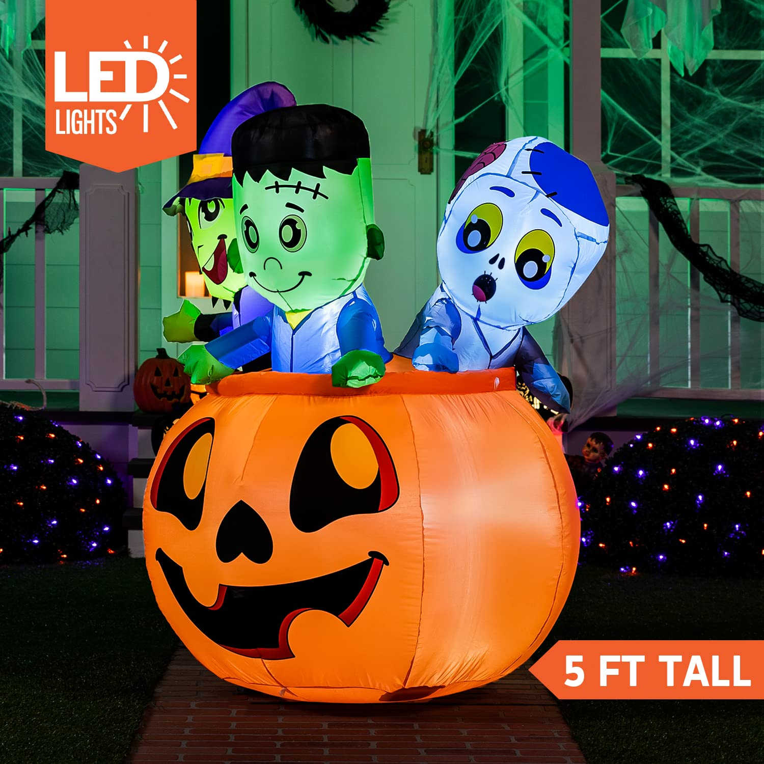 HALLOWEEN INFLATABLE THREE CHARACTERS ON PUMPKIN – Joiedomi