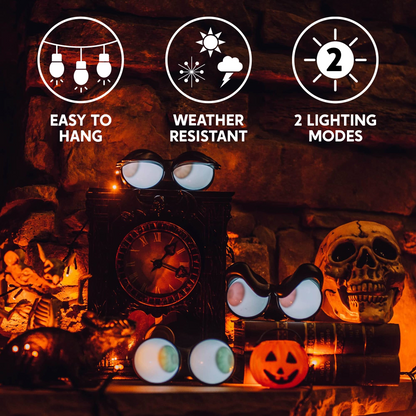 Halloween Flashing Peeping Eyes Lights (3 Pack); Dark-activated