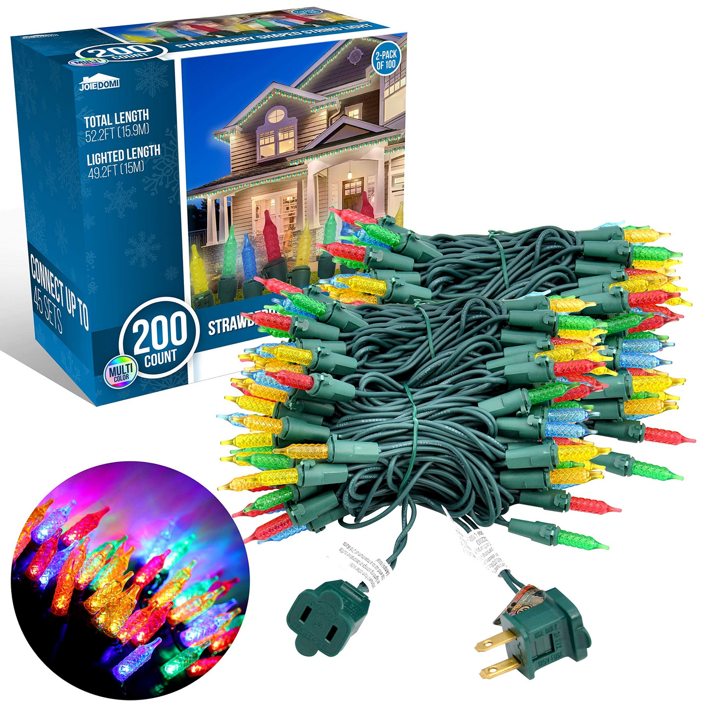 2 Sets of 100 LED Multi Color Christmas Light