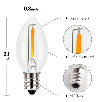 C7 LED Bulb 25 Pack Clear warm white