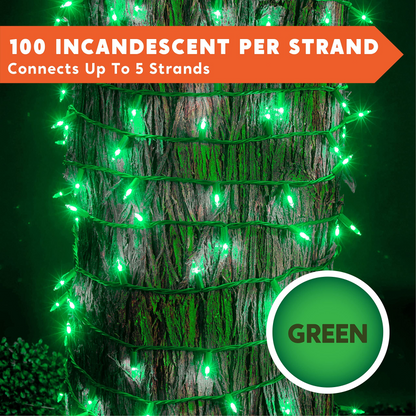 2 Sets of 100-Count Green String Lights