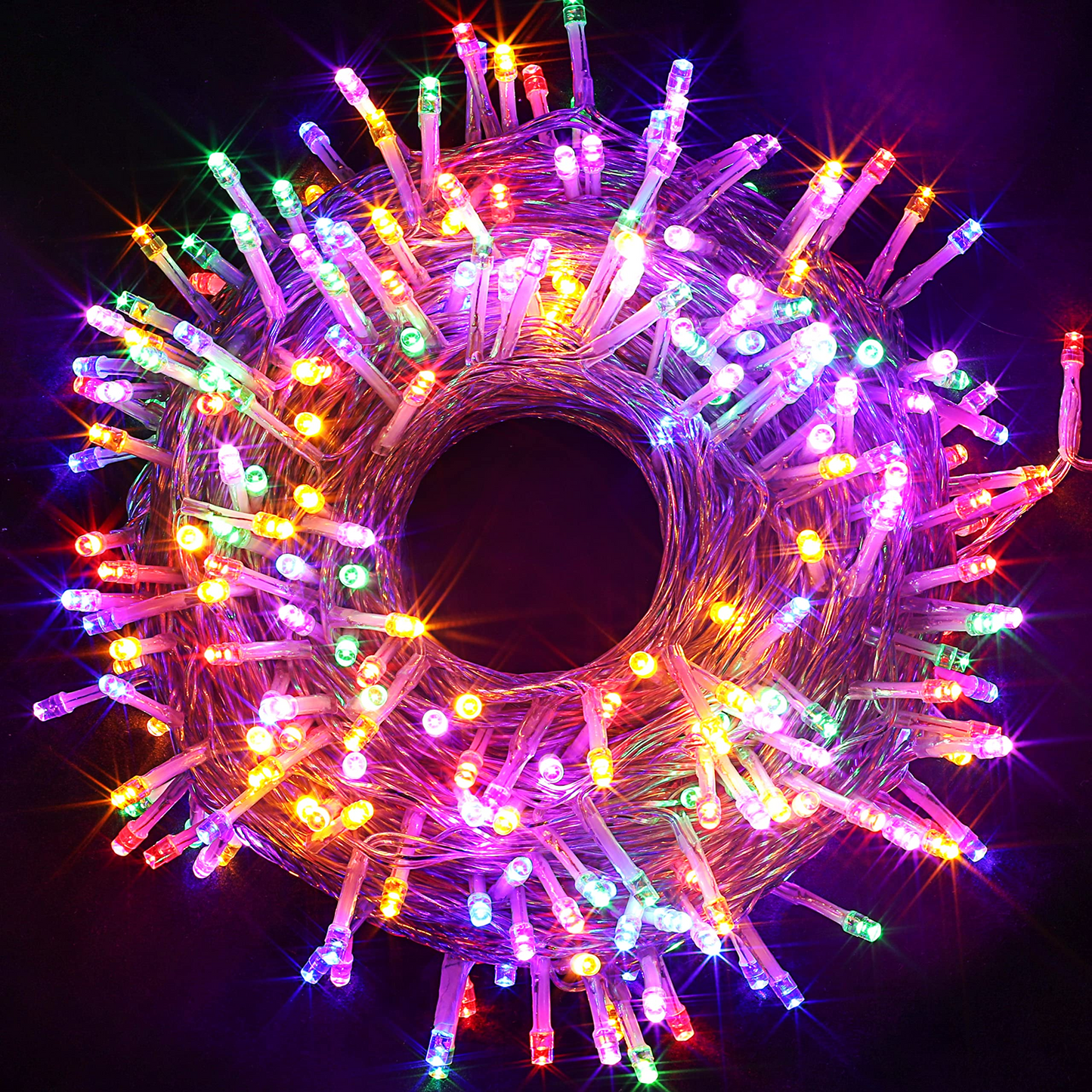 300 Multicolor LED Clear Wire String Lights