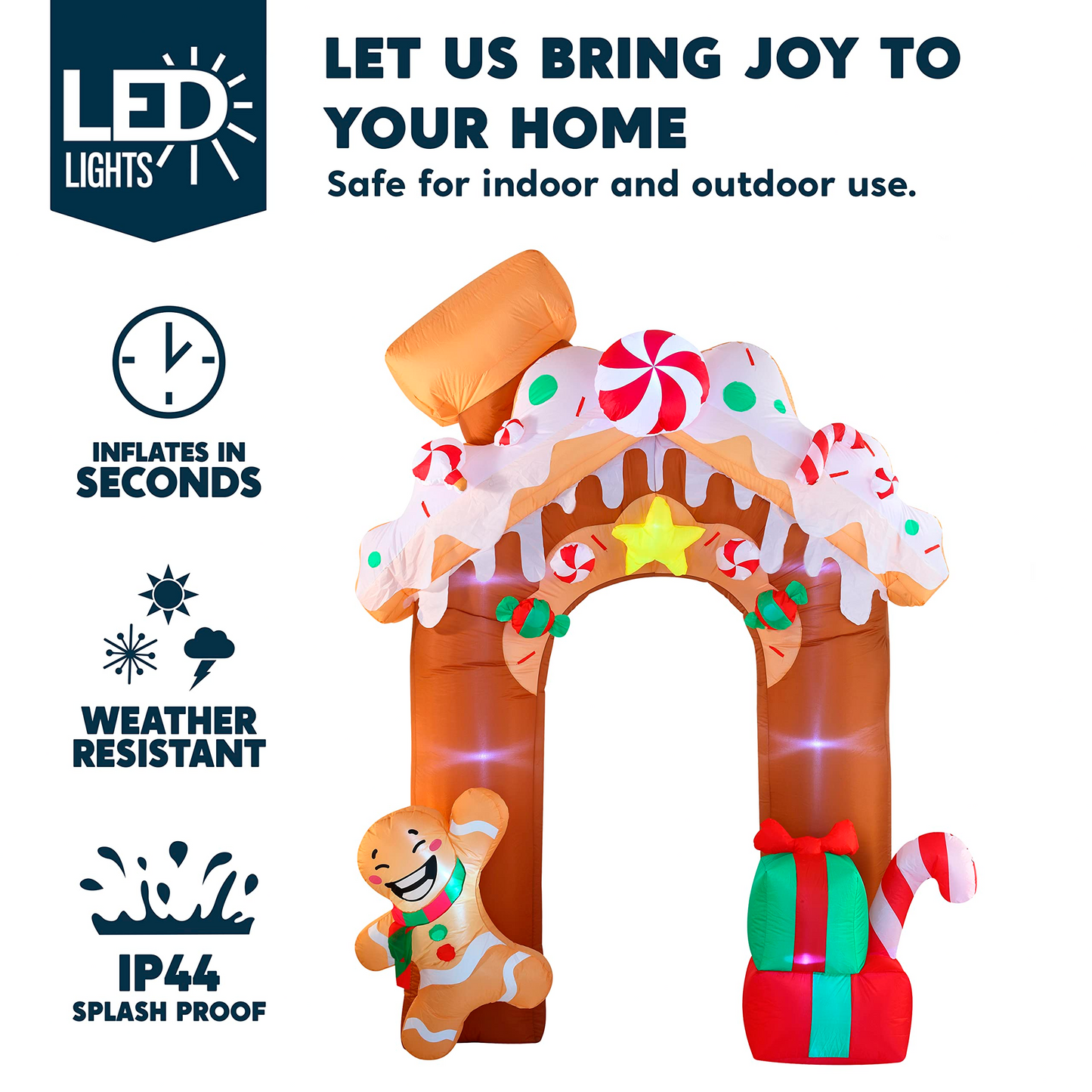 Giant Gingerbread House Archway Inflatable (10 ft)