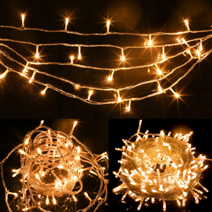 150 Warm White LED Clear Wire String Lights
